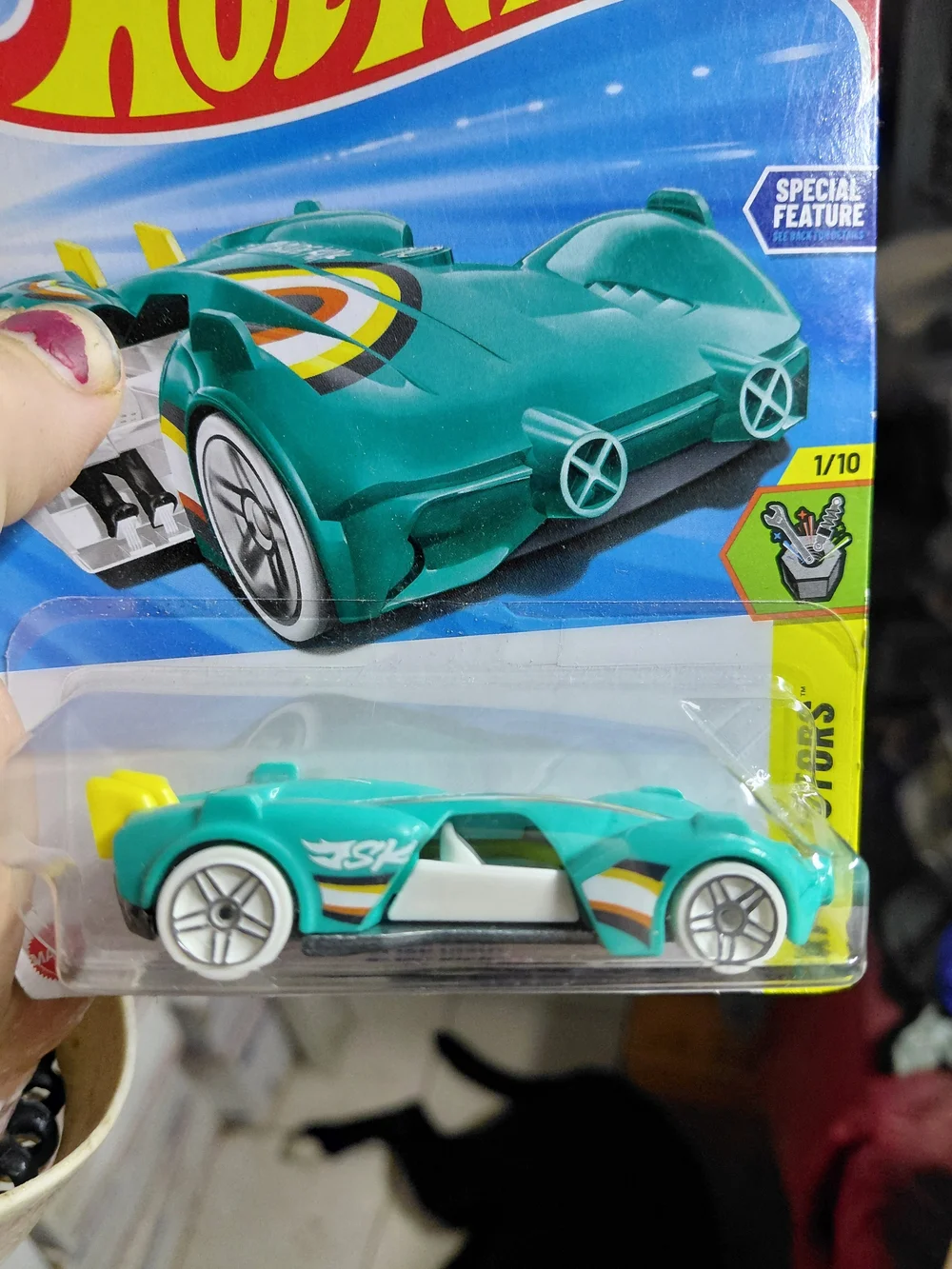 teal Hot Wheels Slide Kick from the 2025 Experimotors series (1/10, #116/250)